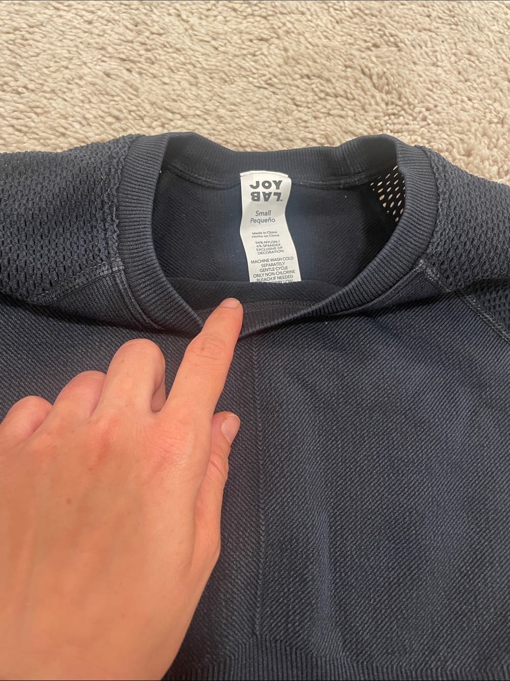 JoyLab Black Seamless Crop Top Set - Picture 3 of 3